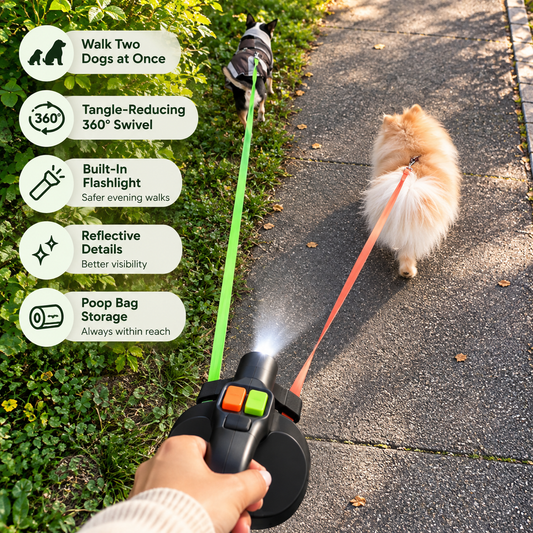 DuoWalk Retractable Dual Dog Leash