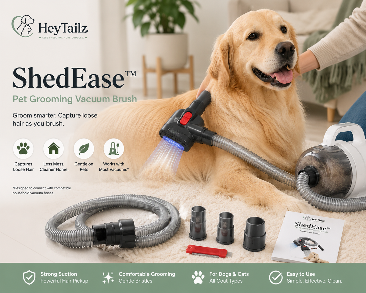 ShedEase™ Pet Grooming Vacuum Brush