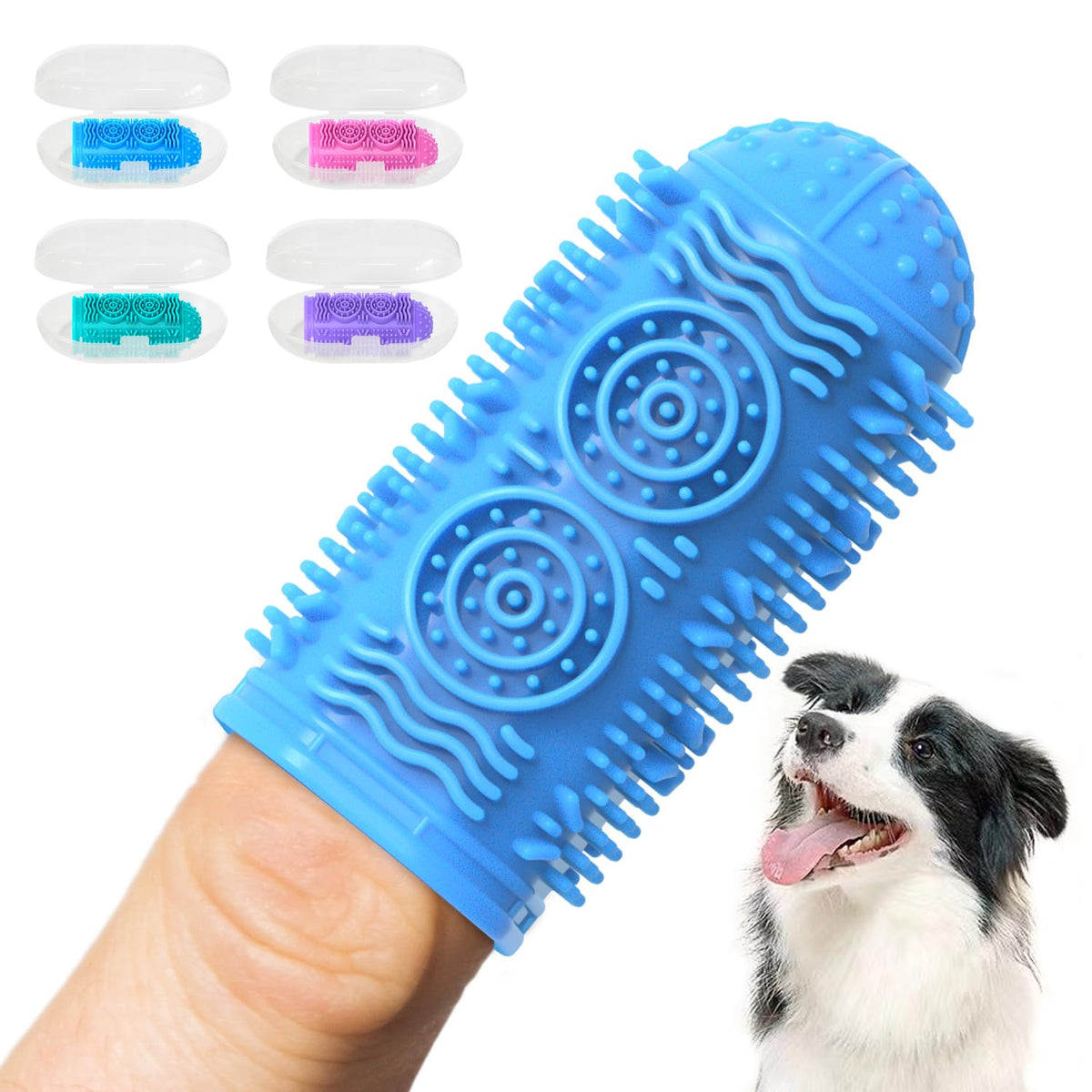 ToothEase™ 4-Pack Silicone Finger Toothbrushes
